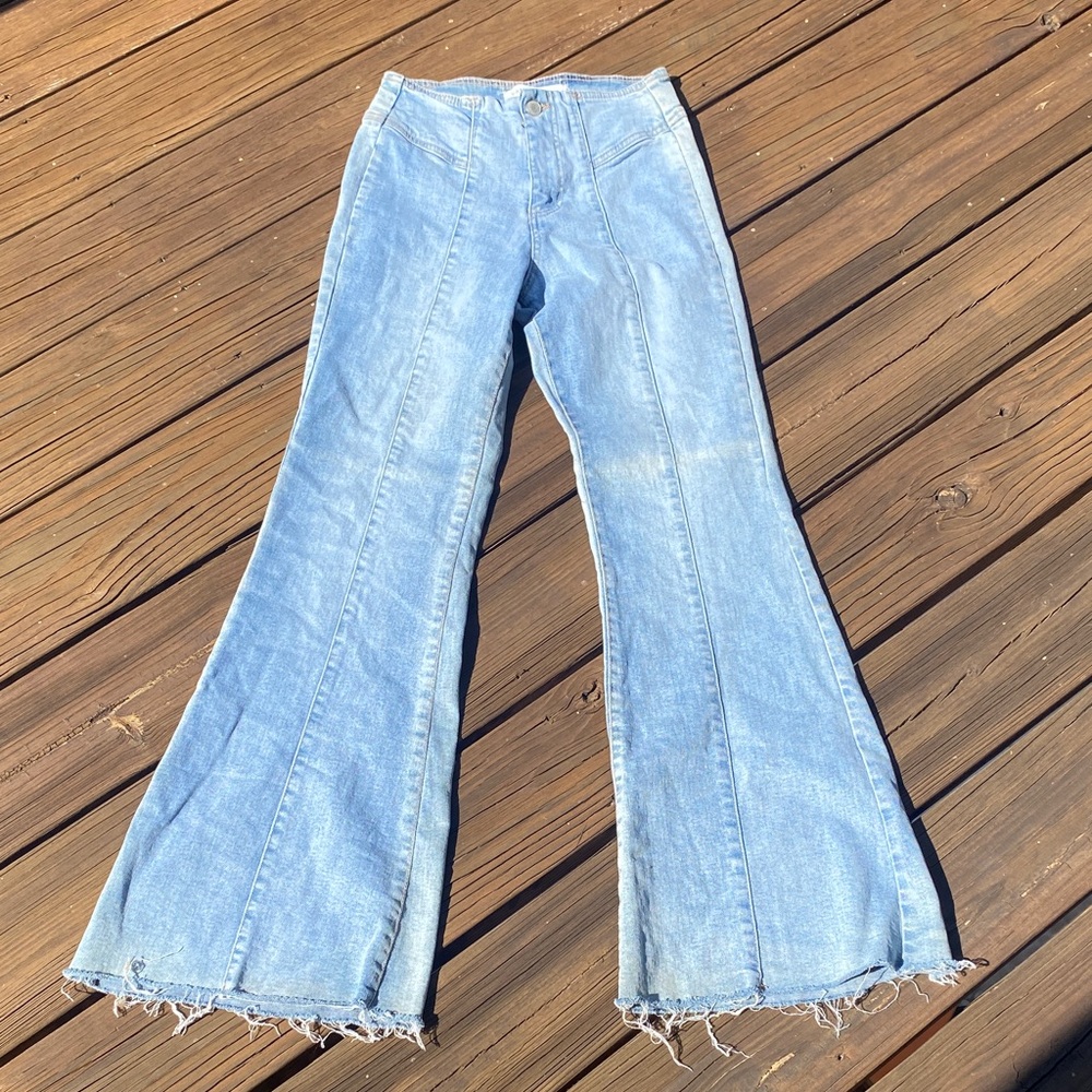 Vintage Y2K Vanilla Star Light Blue Wide Leg Jeans